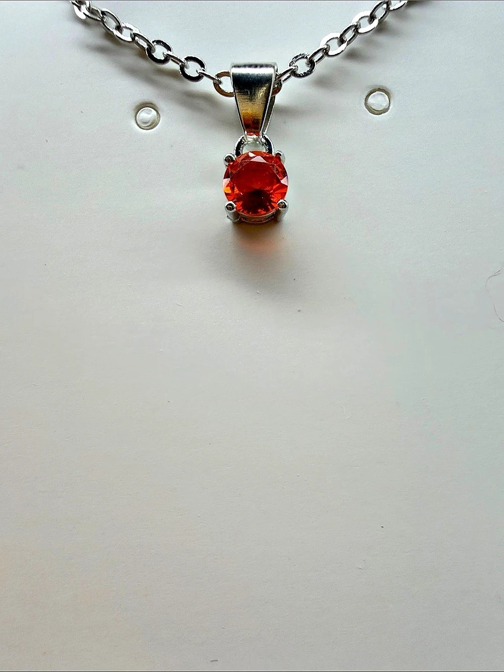 Orange 13Stone Pendant Necklace